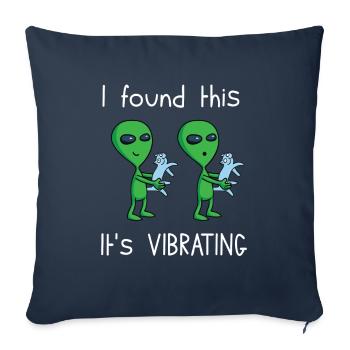 J'ai trouvé ça son chat vibrant extraterrestre - Housse de coussin décorative 45 x 45 cm - bleu marine - Devant