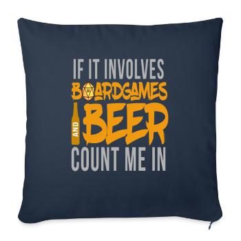 Boardgames and Beer board game nerd - Sofa pillowcase 17,3'' x 17,3'' (45 x 45 cm) - navy - Front