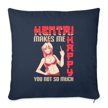 Hentai Ahegao Lewd Anime Manga Geschenk - Sofakissenbezug 45 x 45 cm - Navy - Vorne