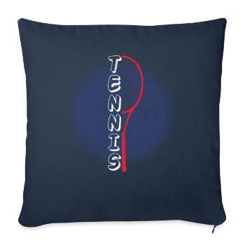 Tennis tennis raquettes - Housse de coussin décorative 45 x 45 cm - bleu marine - Devant