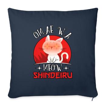 Omae Wa Mou Shindeiru Anime Meme Kawaii Süße Katze - Sofakissenbezug 45 x 45 cm - Navy - Vorne