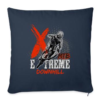 Mountain bike downhill design for MTB fans - Sofa pillowcase 17,3'' x 17,3'' (45 x 45 cm) - navy - Front