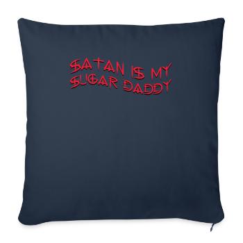 Satan est mon cadeau Sugar Daddy - Housse de coussin décorative 45 x 45 cm - bleu marine - Devant
