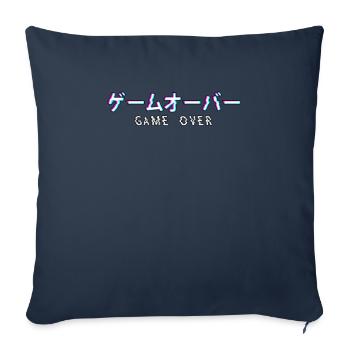 Game Over Vaporwave Aesthetic Japanese Text - Housse de coussin décorative 45 x 45 cm - bleu marine - Devant