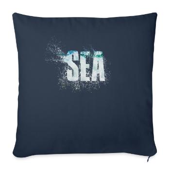 Mer - Housse de coussin décorative 45 x 45 cm - bleu marine - Devant