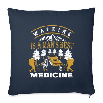 Walking is a man's best medicinde. Walking funny - Sofa pillowcase 17,3'' x 17,3'' (45 x 45 cm) - navy - Front