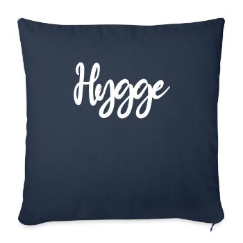 Hygge Danemark Scandinavie mode de vie Famille - Housse de coussin décorative 45 x 45 cm - bleu marine - Devant