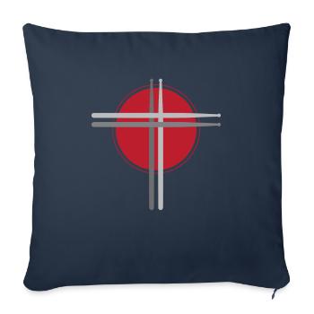 Batterie de batteries de Drumstick - Housse de coussin décorative 45 x 45 cm - bleu marine - Devant