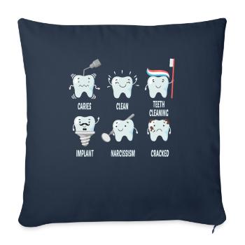 Dentist Teeth Story Caries Clean Implant Cracked - Sofa pillowcase 17,3'' x 17,3'' (45 x 45 cm) - navy - Front