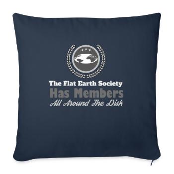 Flat earth society - Flat earth theory - Sofa pillowcase 17,3'' x 17,3'' (45 x 45 cm) - navy - Front