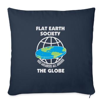 Flat earth society - Flat earth theory - Sofa pillowcase 17,3'' x 17,3'' (45 x 45 cm) - navy - Front