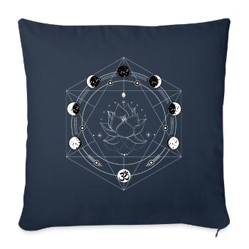 Black Lotus Blume Mond Phasen Yoga - Sofakissenbezug 45 x 45 cm - Navy - Vorne