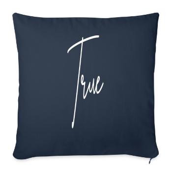 Vraie déclaration vérité - Housse de coussin décorative 45 x 45 cm - bleu marine - Devant