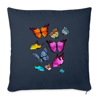 Espèce de papillon Insecte papillon - Housse de coussin décorative 45 x 45 cm - bleu marine - Devant