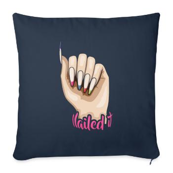 Nailed It - Nail Designer Nail Salon - Housse de coussin décorative 45 x 45 cm - bleu marine - Devant