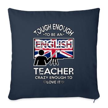 Assez dur pour être un professeur d'anglais assez fou - Housse de coussin décorative 45 x 45 cm - bleu marine - Devant