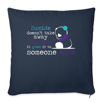Suicide Depression Schmerz Bewusstsein Prevention - Sofakissenbezug 45 x 45 cm - Navy - Vorne