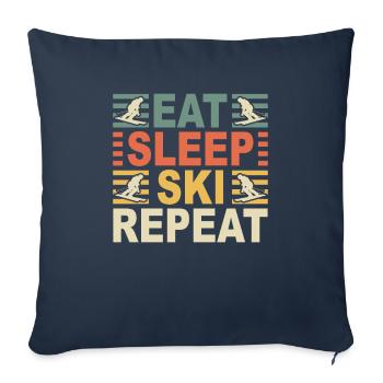 Eat Sleep Ski Repeat Skier Ski Instructor Ski Slope - Sofa pillowcase 17,3'' x 17,3'' (45 x 45 cm) - navy - Front