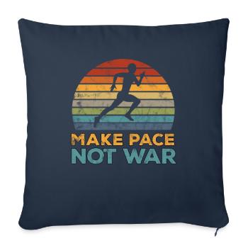 Cadeau de jogger drôle de coureur rétro - Housse de coussin décorative 45 x 45 cm - bleu marine - Devant