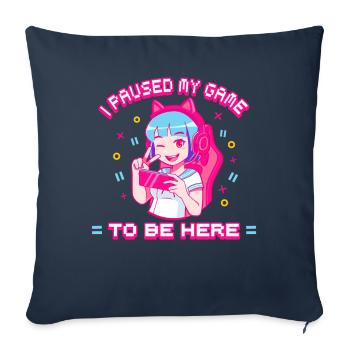 Gamer Girl Pink Gamer Gamer Girl Cadeau - Housse de coussin décorative 45 x 45 cm - bleu marine - Devant