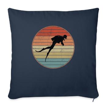 Diving underwater water diving school diving instructor - Sofa pillowcase 17,3'' x 17,3'' (45 x 45 cm) - navy - Front