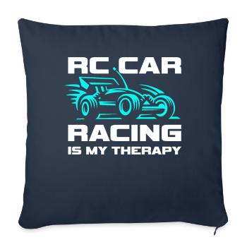 Conduire une voiture miniature est mon buggy radiocommandé - Housse de coussin décorative 45 x 45 cm - bleu marine - Devant