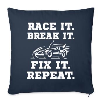 Drive Crash Repair Répéter Buggy RC - Housse de coussin décorative 45 x 45 cm - bleu marine - Devant