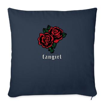 Cadeau de rose rouge esthétique Fangirl Soft Grunge - Housse de coussin décorative 45 x 45 cm - bleu marine - Devant
