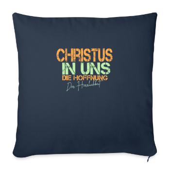 Jésus Christ en nous Christian Proverbs Bible - Housse de coussin décorative 45 x 45 cm - bleu marine - Devant
