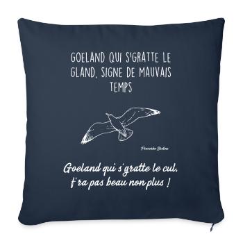 Proverbe breton 1 - Housse de coussin décorative 45 x 45 cm - bleu marine - Devant