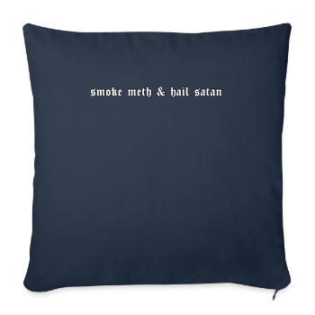 Smoke Meth & Hail Satan Grunge Eboy Egirl Cadeau - Housse de coussin décorative 45 x 45 cm - bleu marine - Devant