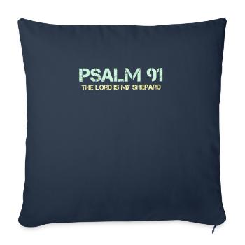 Christliche Sprüche Der Herr ist mein Hirte Psalm - Sofakissenbezug 45 x 45 cm - Navy - Vorne