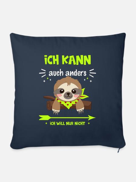 lustiges Faultier mit coolem Spruch, Kinder - Sofakissenbezug 45 x 45 cm - Navy