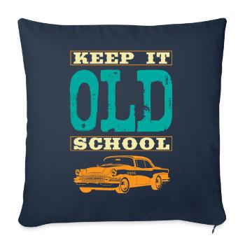 Keep It Old School Accelerate Muscle Car avec arrière - Housse de coussin décorative 45 x 45 cm - bleu marine - Devant