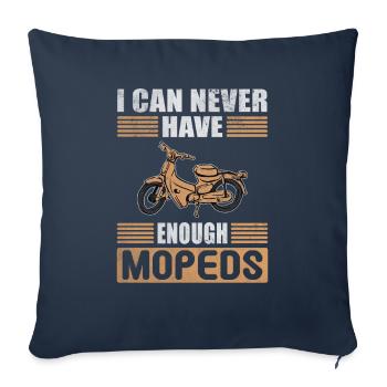 Can Never Have Enough Mobylette Passion - Housse de coussin décorative 45 x 45 cm - bleu marine - Devant