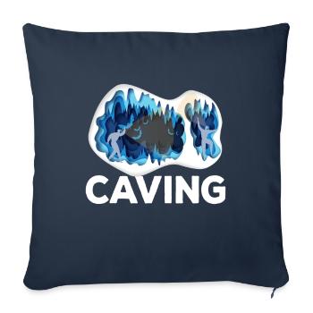 Caving Cave Grotte Spéléologie - Housse de coussin décorative 45 x 45 cm - bleu marine - Devant