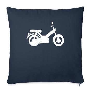 Mobylette Cyclomoteur Mobylette Passionné de mobylette - Housse de coussin décorative 45 x 45 cm - bleu marine - Devant