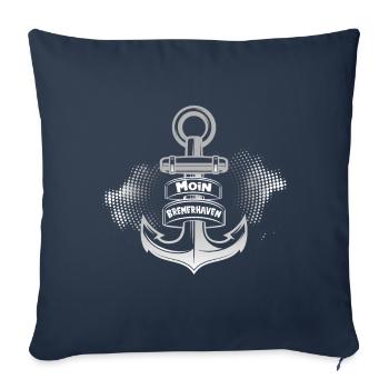 Schiffsanker mit Moin Bremerhaven - Sofakissenbezug 45 x 45 cm - Navy - Vorne