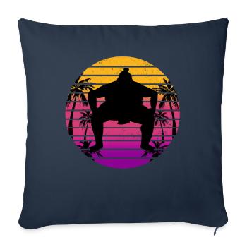 Sumo Wrestler Wrestler Retro Sunset Gift - Sofa pillowcase 17,3'' x 17,3'' (45 x 45 cm) - navy - Front
