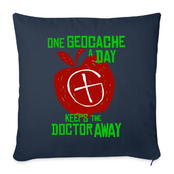 Geocaching Geschenke Caches Geocacher - Sofakissenbezug 45 x 45 cm - Navy - Vorne