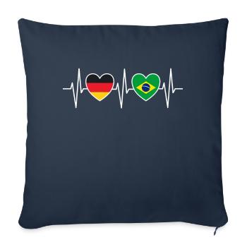 Allemagne et Brésil Allemand Brésilien - Housse de coussin décorative 45 x 45 cm - bleu marine - Devant