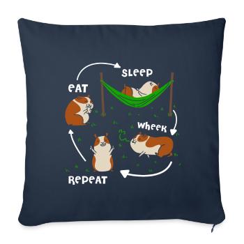 Meerschweinchen süß Schweinchen Kreislauf Geschenk - Sofakissenbezug 45 x 45 cm - Navy - Vorne