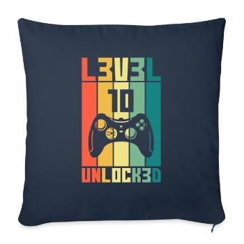 Level 10 Unlocked Gambler 10 Birthday Gift - Sofa pillowcase 17,3'' x 17,3'' (45 x 45 cm) - navy - Front
