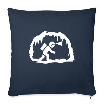Caving Cave Grotte Spéléologie - Housse de coussin décorative 45 x 45 cm - bleu marine - Devant