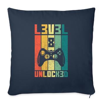 Level 8 Unlocked Gambler 8 Birthday Gift - Sofa pillowcase 17,3'' x 17,3'' (45 x 45 cm) - navy - Front