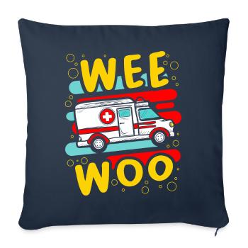Wee Woo ambulance médecin enfant aidant malade - Housse de coussin décorative 45 x 45 cm - bleu marine - Devant
