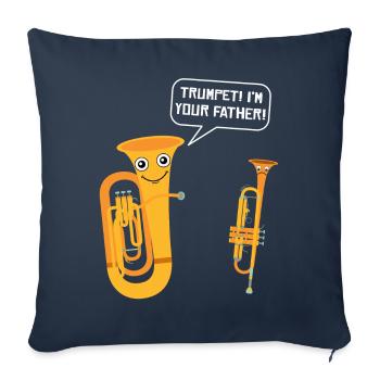 Tuba wind instrument Tubist trumpet brass band - Sofa pillowcase 17,3'' x 17,3'' (45 x 45 cm) - navy - Front