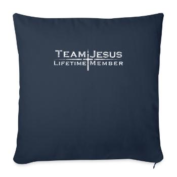 Member De Lifetime - Équipe Jésus - Housse de coussin décorative 45 x 45 cm - bleu marine - Devant