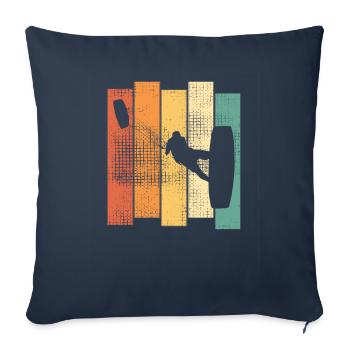 Kitesurfer kite kiteboard kitesurfing - Housse de coussin décorative 45 x 45 cm - bleu marine - Devant