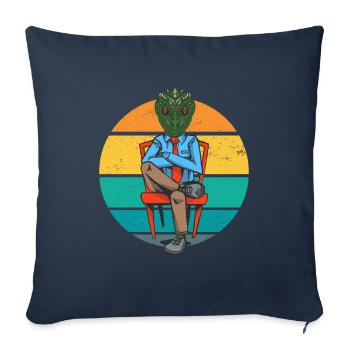 Reptiloid Lizard Man Extraterrestrial Conspiracy - Sofa pillowcase 17,3'' x 17,3'' (45 x 45 cm) - navy - Front